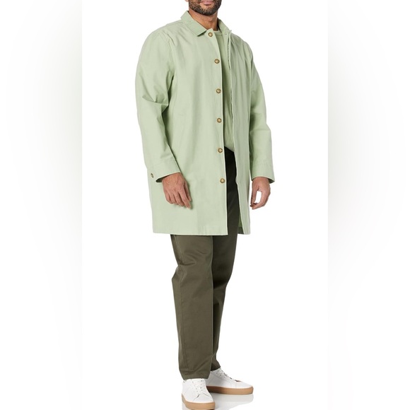 Amazon Essentials Men's Trench Loose Water Repellant Rain Coat, Large Tall, NWT - Picture 7 of 9